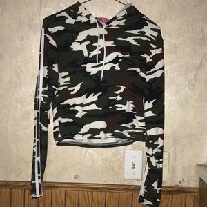 Green camouflage AQ sports hoodie
